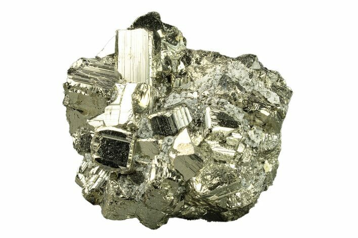 Gleaming Pyrite Crystal Cluster - Peru #271569